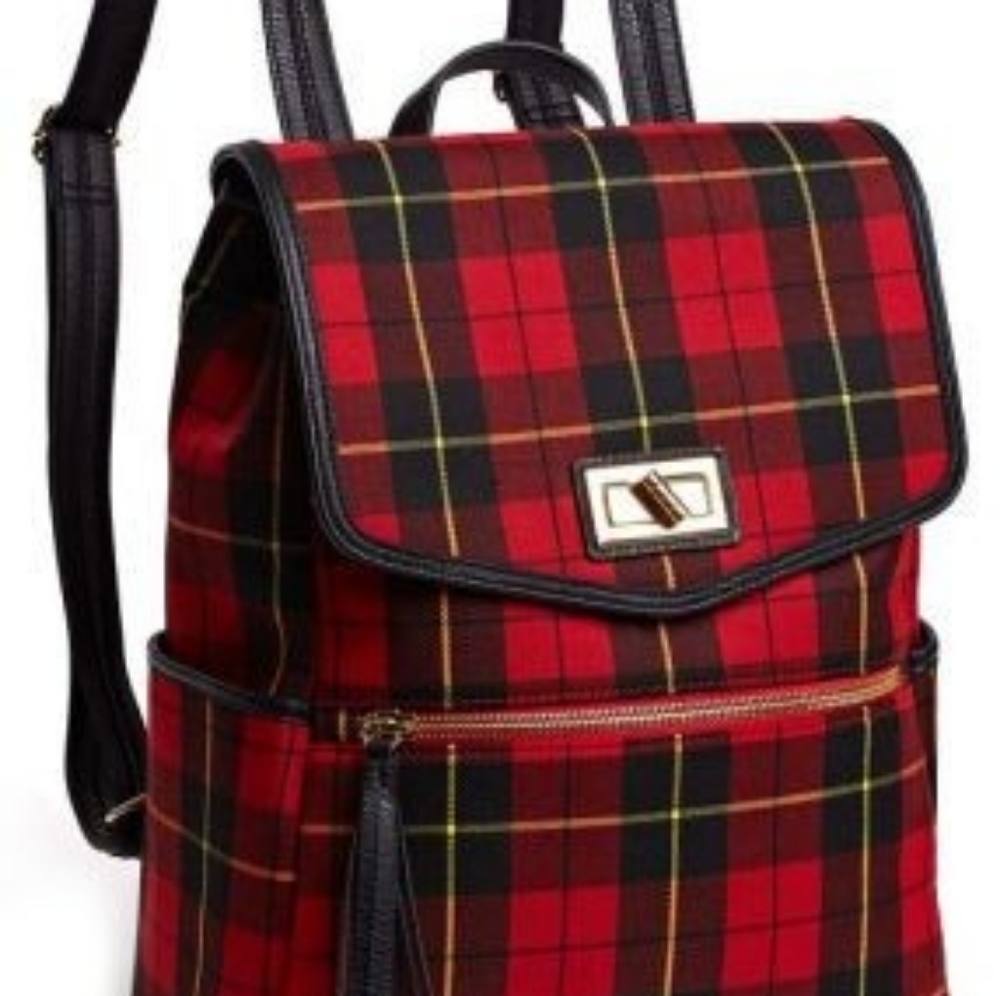 Punctuate Red Plaid Backpack